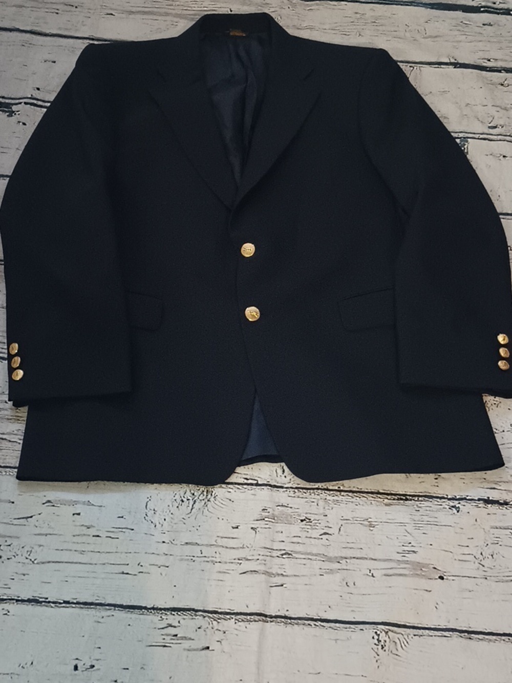 Bobby Jones Collection Dark Navy Gold Golfer Button Wool Blazer 40 R